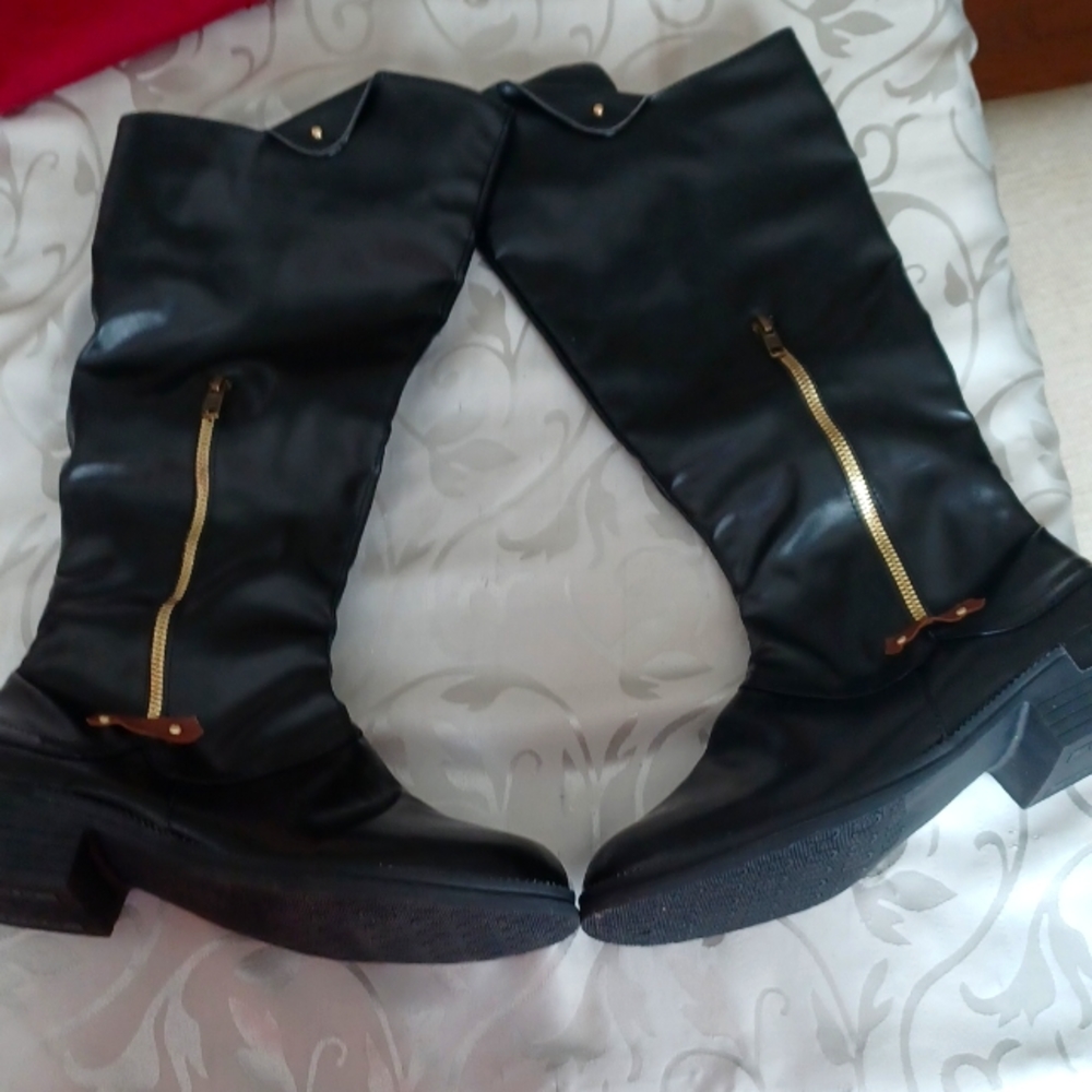 Knee high black boots